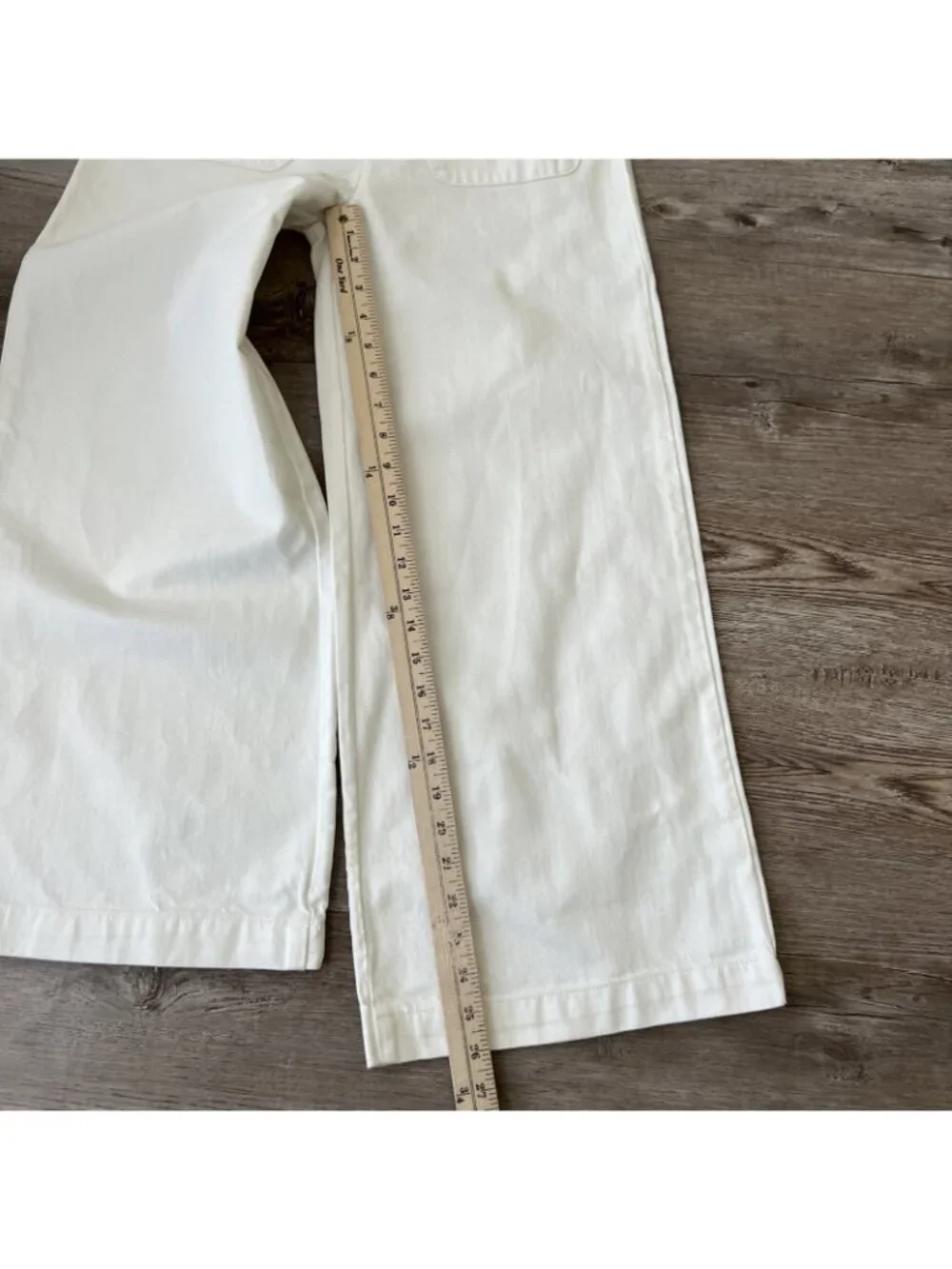 Free People Colette Wide Leg Crop Jeans Womens 26 Ivory Button Fly High Rise